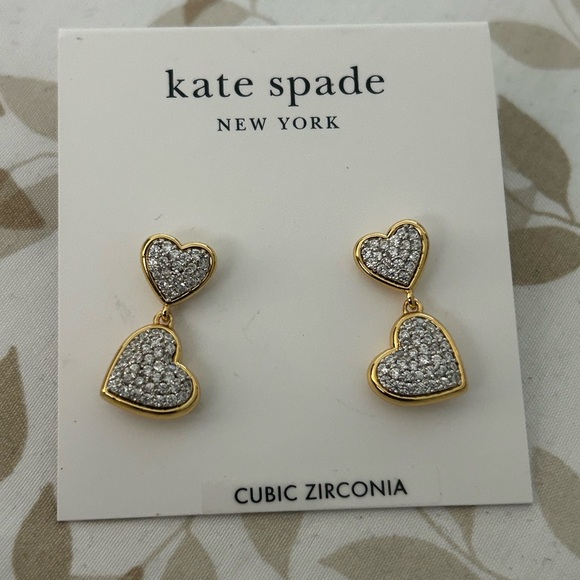 Kate Spade Gold and Silver Heart Earrings - Picture 2 of 3